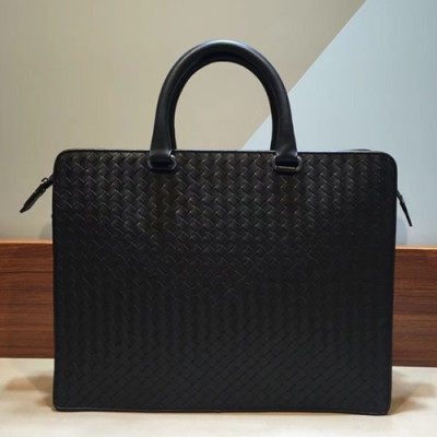 Bottega Veneta Leather Black Mens Business ,38cm - 보테가 베네타 레더 블랙 남성용 서류가방,BVB0078,38cm