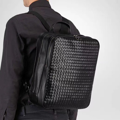 Bottega Veneta Leather Black Back Pack,39cm - 보테가 베네타 레더 블랙 남성용 백팩 BVB0087,39cm