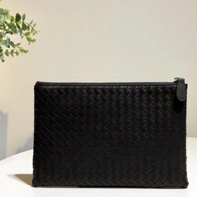 Bottega Veneta Leather Black Clutch Bag,25/30/33cm - 보테가 베네타 레더 블랙 남성용 클러치백 BVB0091,25/30/33cm