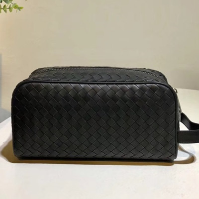 Bottega Veneta Leather Black Hand Bag,25cm - 보테가 베네타 레더 블랙 남성용 핸드백 BVB0093,25cm
