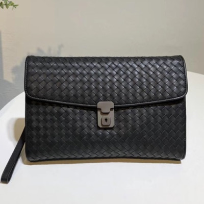 Bottega Veneta Leather Black Hand Bag,29cm - 보테가 베네타 레더 블랙 남성용 핸드백 BVB0094,29cm