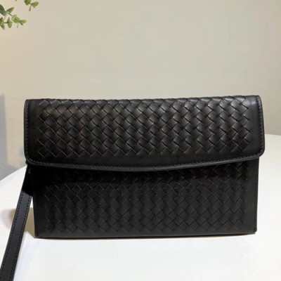 Bottega Veneta Leather Black Hand Bag,25cm - 보테가 베네타 레더 블랙 남성용 핸드백 BVB0096,25cm