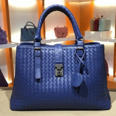 Bottega Veneta Leather Blue Roma Large Tote Shoulder Bag,38cm - 보테가 베네타 레더 블루 라지 로마 토트 숄더백 7453-13,BVB0113,38cm