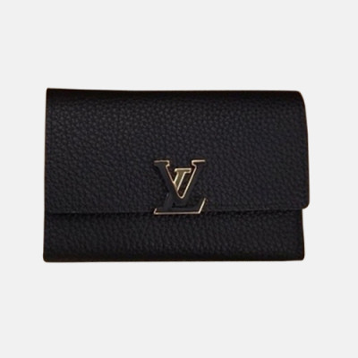 [매장판] Louis Vuitton 2018 Ladies Taurillon Leather Capuc Compact Wallet M62157 - 루이비통 카푸신 컴팩트 월릿 LOU0446 13.5CM