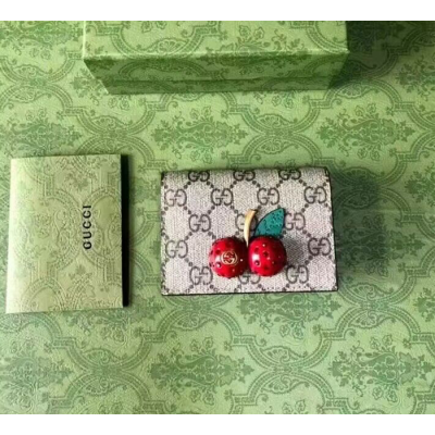 Gucci 2018 Ladies Cherry GG Card Case 476050 - 구찌 체리 카드케이스 GG수프림 에보니 GUC0305 11CM