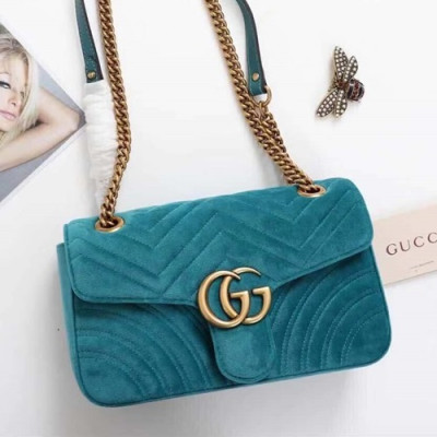 Gucci GG Marmont Matlase Velvet Women Shoulder Bag,26CM - 구찌 GG 마몬트 마틀라세 벨벳 여성용 숄더백 443497 ,GUB0114,26CM