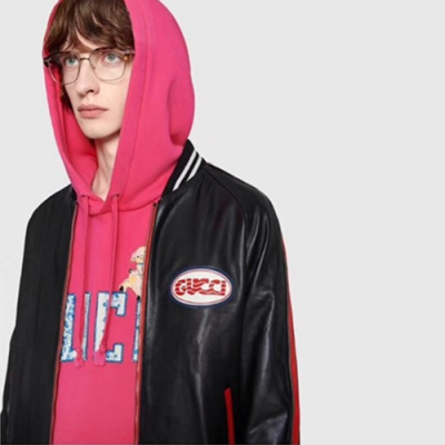 [매장판] Gucci 2018 Mens Leather Jacket - 구찌 남성 18W 레더 봄버 자켓 GUC0326 , SIZE (XS - XL) 블랙