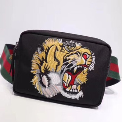 Gucci Tiger Belt Bag,19.5CM - 구찌 타이거 남여공용 벨트백 GUB0123 ,19.5cm,블랙
