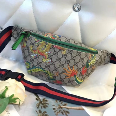 Gucci GG Supreme Gragon Patch Belt Bag,25CM - 구찌 GG 수프림 드래곤패치 남여공용 벨트백 GUB0125,25cm,브라운
