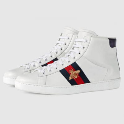 Gucci 2018 Honey Bee Ace High Top Sneakers - 구찌 꿀벌 에이스 하이탑 스니커즈 화이트 GUC0346,Size (240 - 280)