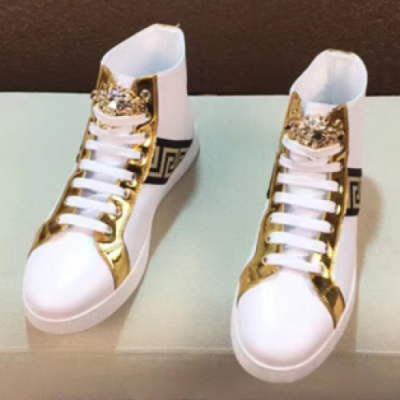 Versace 2018 Mens Leather High Top Sneakers - 베르사체 18FW 하이탑 스니커즈 VER0075 , 2컬러 (블랙/화이트) Size (240 - 280)