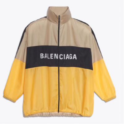 Balenciaga 2018 Mens Logo Print Wind Breaker Jacket - 발렌시아가 로고 프린트 바람막이 자켓 Bal0053x.Size(S - XL) 옐로우