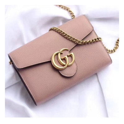 Gucci GG Marmont Chain Shoulder Bag,20CM - 구찌 GG 마몬트 체인 숄더백 GUB0140,20cm,핑크