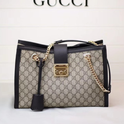 Gucci GG Supreme Padlock Medium Shoulder Bag,35CM - 구찌 GG 수프림 패드락 미듐 숄더백 ,479197 ,GUB0155,35CM,블랙