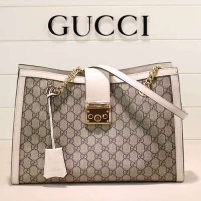 Gucci GG Supreme Padlock Medium Shoulder Bag,35CM - 구찌 GG 수프림 패드락 미듐 숄더백 ,479197 ,GUB0156,35CM,아이보리
