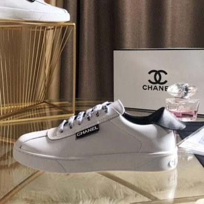 Chanel 2018 LogoStrap Leather Sneakers White -샤넬 로고스트랩 레더 스니커즈 화이트 CNL0052 ,Size (220 - 255)