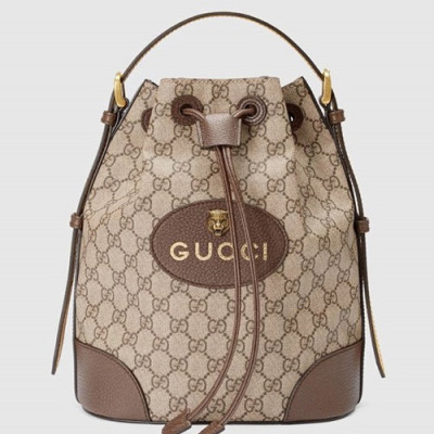 Gucci GG Surpreme Bucket Back Pack,23CM - 구찌 GG 수프림 버킷 백팩 473875 ,GUB0157 ,23cm,브라운
