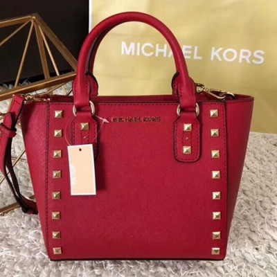 Michael Kors Sandrine Leather Tote Shoulder Bag, 21CM - 마이클 코어스 산드린 레더 토트 숄더백 ,MKB0011, 21CM,레드