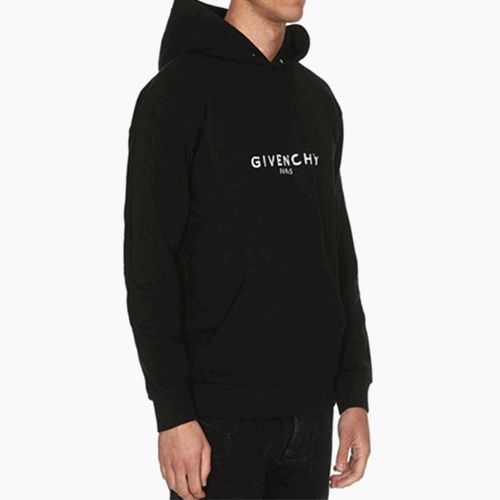 Givenchy 2018 MM/WM Crack Logo Cotton Hood Tshirt  - 지방시 남자 크랙 로고 후드티 Giv0067x.Size(s - xl)블랙