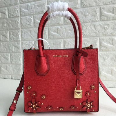 Michael Kors Leather Tote Shoulder Bag, 22CM - 마이클 코어스 레더 토트 숄더백 ,MKB0044, 22CM,레드