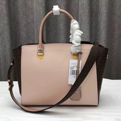 Michael Kors Leather Tote Shoulder Bag, 30CM - 마이클 코어스 레더 토트 숄더백 ,MKB0054, 30CM,핑크베이지