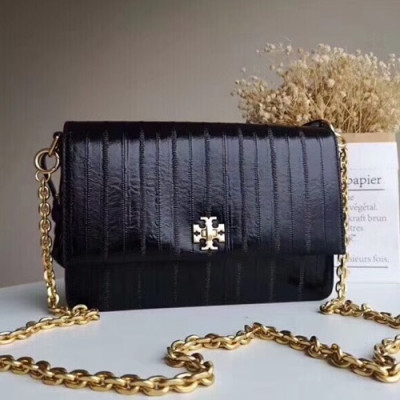 Tory Burch Kira Leather Black Chain Shoulder Bag,24cm - 토리버치 키라 레더 블랙 체인 숄더백 TBB0078,24cm