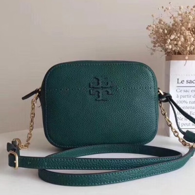 Tory Burch Leather Green Mcgraw Tassel Camera Shoulder Bag,20cm - 토리버치 레더 그린 맥그로우 태슬 카메라 숄더백 TBB0084,20cm