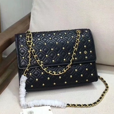 Tory Burch Leather Black Fleming Chain Shoulder Bag,21cm - 토리버치 레더 블랙 플레밍 체인 숄더백 TBB0086,21cm