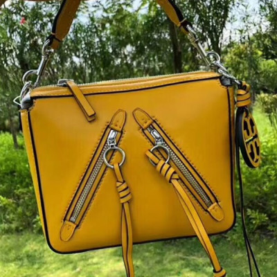 Tory Burch Leather Yellow Moto Tote Shoulder Bag,20cm - 토리버치 레더 옐로우 모토 토트 숄더백 TBB0095,20cm