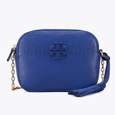 Tory Burch Leather Blue Mcgraw Tassel Camera Shoulder Bag,20cm - 토리버치 레더 블루 맥그로우 태슬 카메라 숄더백 TBB0123,20cm