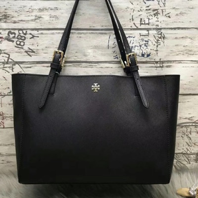 Tory Burch Leather Black York Buckle Tote Shoulder Shopper Bag,30/37cm - 토리버치 레더 블랙 요크 버클 토트 숄더 쇼퍼백 TBB0141,30/37cm