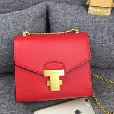 Tory Burch Leather Red Juliette Chain Mini Shoulder Bag,17cm - 토리버치 레더 레드 줄리엣 체인 미니 숄더백 TBB0163,17cm