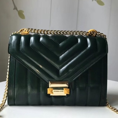 Michael Kors 2018 Leather Whitney Chain Shoulder Bag, 24CM - 마이클 코어스 2018 레더 위트니 체인 숄더백 ,MKB0078, 24CM,그린