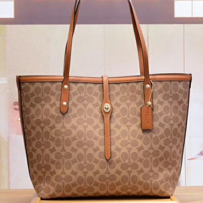 Coach Leather Market Tote Shoulder Shopper Bag,31cm - 코치 레더 마켓 토트 숄더 쇼퍼백 COAB0057,31cm,브라운