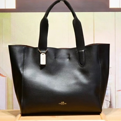 Coach Leather Tote Shoulder Shopper Bag,32cm - 코치 레더 토트 숄더 쇼퍼백 58660,COAB0062,32cm,블랙