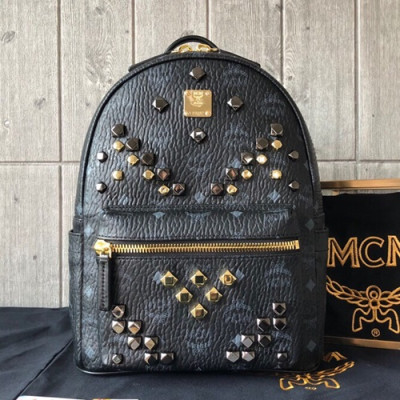 MCM Visetos Stark Leather Back Pack,21/26/34cm - 엠씨엠 비세토스 스타크 레더 남여공용 백팩 MCMB0037, 21/26/34cm,블랙