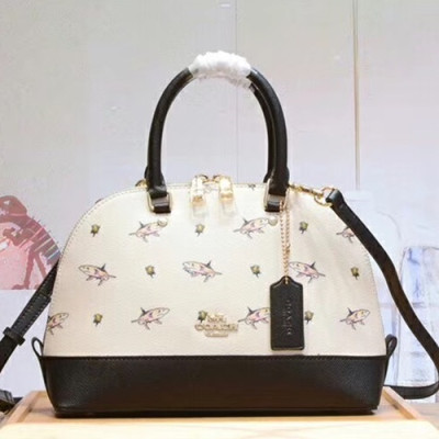 Coach Leather Tote Shoulder Bag,25cm - 코치 레더 토트 숄더백 COAB0081,25cm,화이트