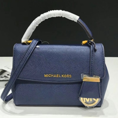 Michael Kors Leather Tote Shoulder Bag, 18/25CM - 마이클 코어스 레더 토트 숄더백 ,MKB0163, 18/25CM,네이비