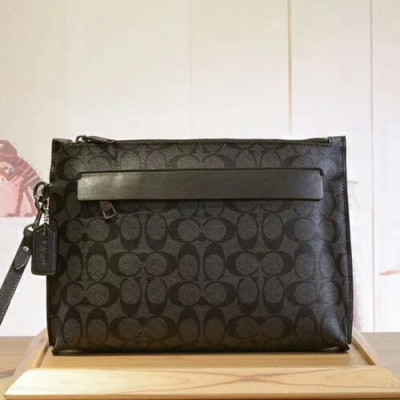 Coach Leather Clutch Bag,29cm - 코치 레더 남성용 클러치백 COAB0121,29cm,블랙