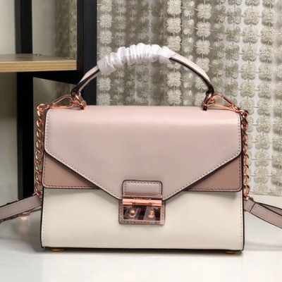 Michael Kors Sloan Leather Tote Shoulder Bag, 24CM - 마이클 코어스 슬론 레더 토트 숄더백 ,MKB0198, 24CM,핑크+베이지