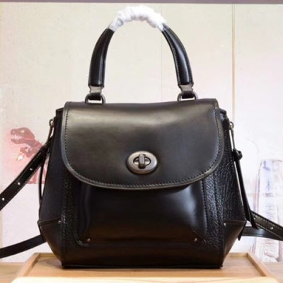 Coach Leather Tote Shoulder Back Pack,22cm - 코치 레더 토트 숄더 백팩, COAB0143,22cm,블랙