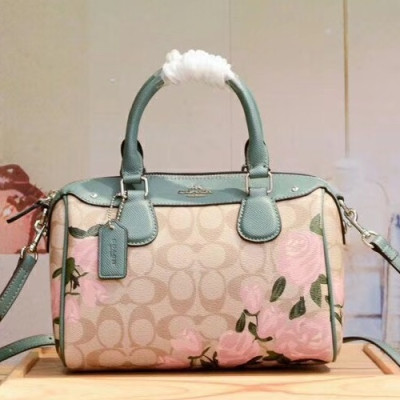 Coach Leather Tote Shoulder Bag,23cm - 코치 레더 토트 숄더백 COAB0161,23cm,베이지