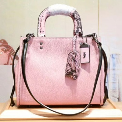 Coach Leather Tote Shoulder Bag,25cm - 코치 레더 토트 숄더백 54536,COAB0169,25cm,핑크