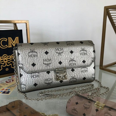 MCM Millie Visetos Chain Shoulder Cross Bag,23.5cm - 엠씨엠 여성용 밀리 비세토스 체인 숄더 크로스백 MCMB0087, 23.5cm,실버