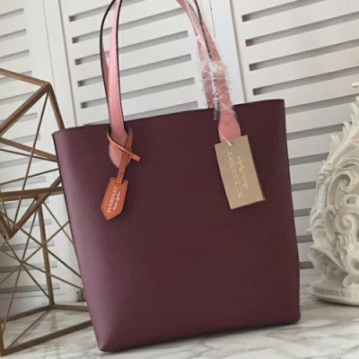 Burberry Leather Tote Shoulder Shopper Bag, 30cm -  버버리 레더 토트 숄더 쇼퍼백,BURB0037,30cm,와인