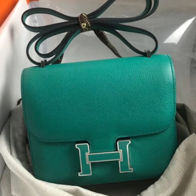 Hermes Constance Leather Shoulder Bag,19cm - 에르메스 콘스탄스 레더 여성용 숄더백 HERB0006, 19cm,그린
