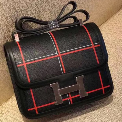 Hermes Constance Leather Shoulder Bag,24cm - 에르메스 콘스탄스 레더 여성용 숄더백 HERB0007, 24cm,블랙