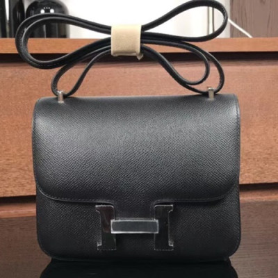 Hermes Constance Leather Shoulder Bag,19cm - 에르메스 콘스탄스 레더 여성용 숄더백 HERB0009, 19cm,블랙