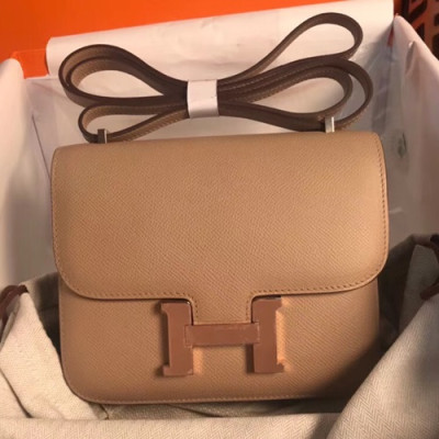 Hermes Constance Leather Shoulder Bag,19cm - 에르메스 콘스탄스 레더 여성용 숄더백 HERB0010, 19cm,다크베이지