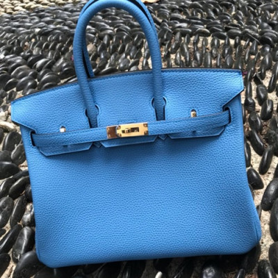 Hermes Birkin Togo Leather Tote Shoulder Bag ,25cm - 에르메스 버킨 토고 레더 여성용 토트 숄더백 HERB0040,25cm,블루